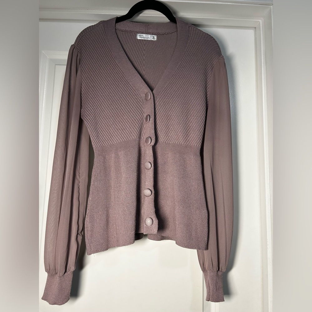89th & Madison Mauve‎ Button-Up Cardigan